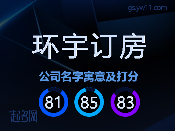 环宇订房公司名字寓意及打分
