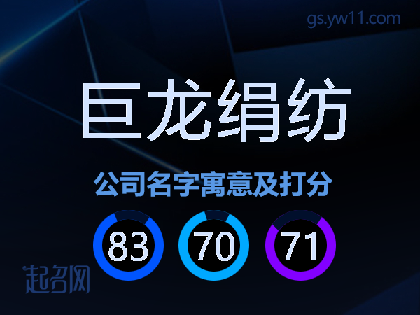 巨龙绢纺公司名字寓意及打分