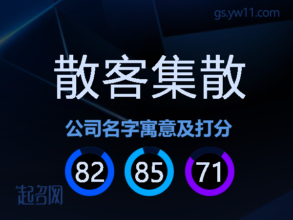 散客集散公司名字寓意及打分
