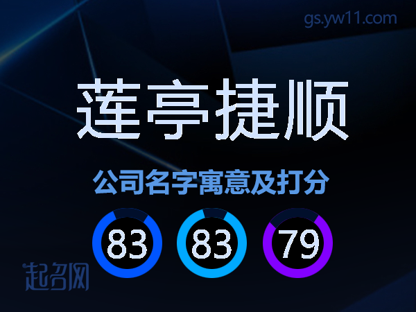 莲亭捷顺公司名字寓意及打分