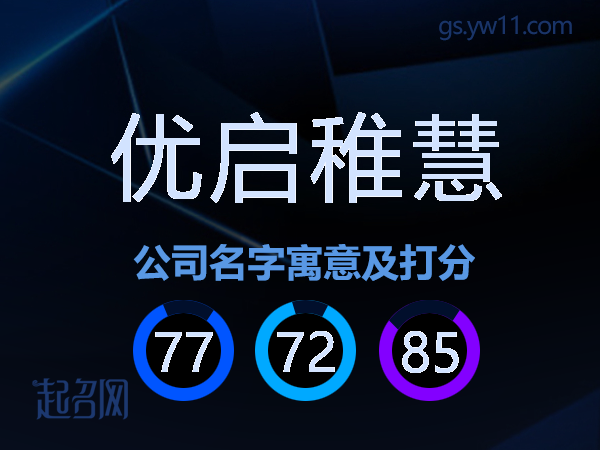 优启稚慧公司名字寓意及打分