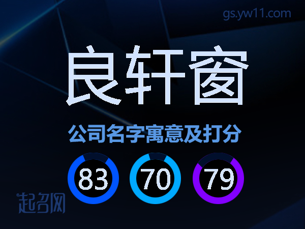 良轩窗公司名字寓意及打分