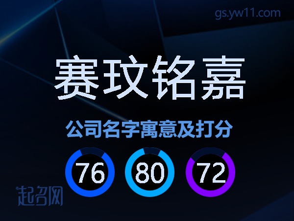 赛玟铭嘉公司名字寓意及打分