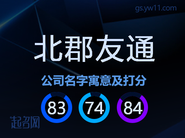 北郡友通公司名字寓意及打分