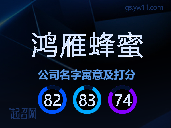 鸿雁蜂蜜公司名字寓意及打分