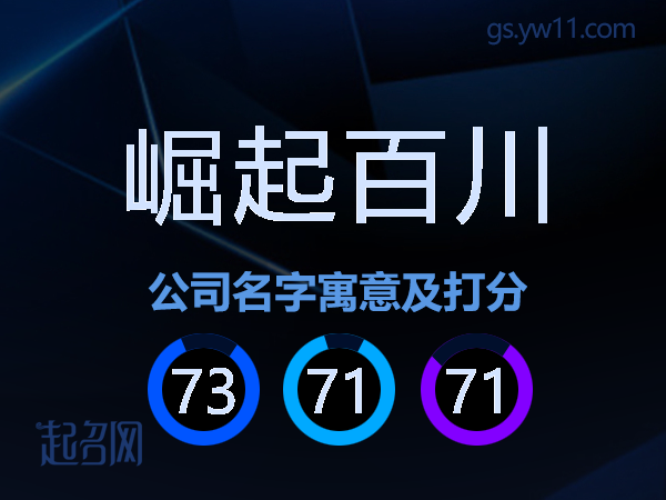 崛起百川公司名字寓意及打分