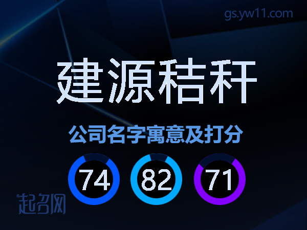 建源秸秆公司名字寓意及打分
