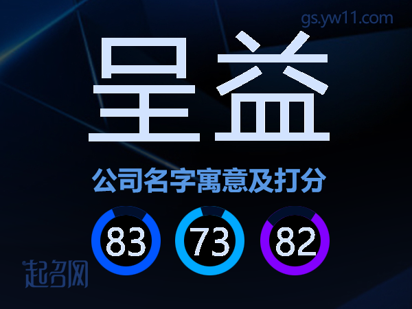 呈益公司名字寓意及打分