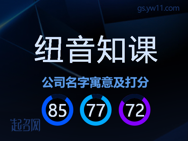 纽音知课公司名字寓意及打分