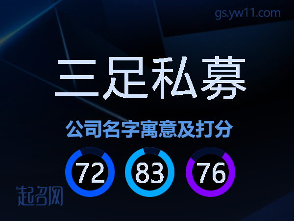 三足私募公司名字寓意及打分