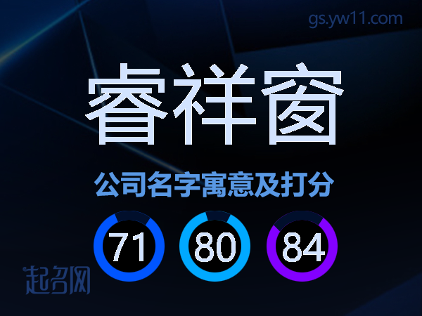 睿祥窗公司名字寓意及打分