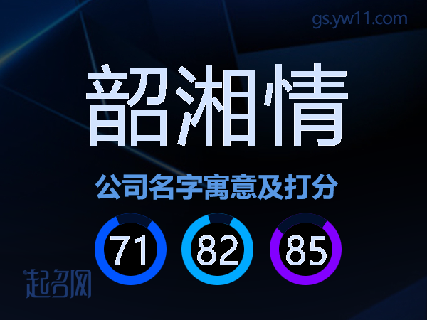 韶湘情公司名字寓意及打分