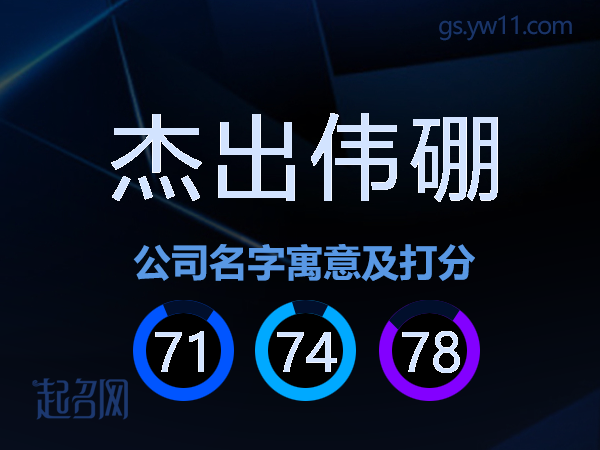 杰出伟硼公司名字寓意及打分