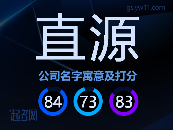直源公司名字寓意及打分