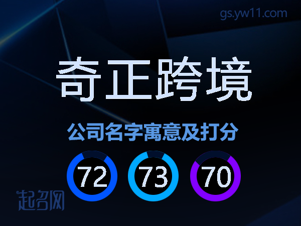 奇正跨境公司名字寓意及打分