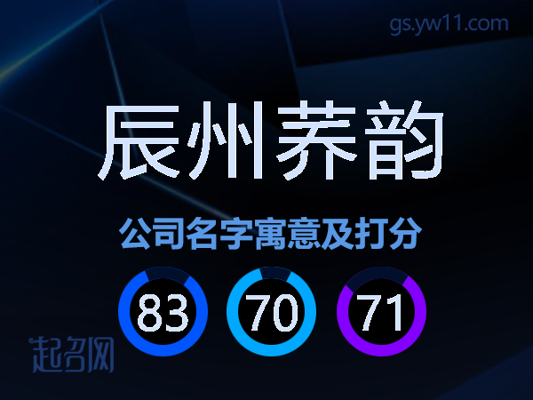 辰州荞韵公司名字寓意及打分