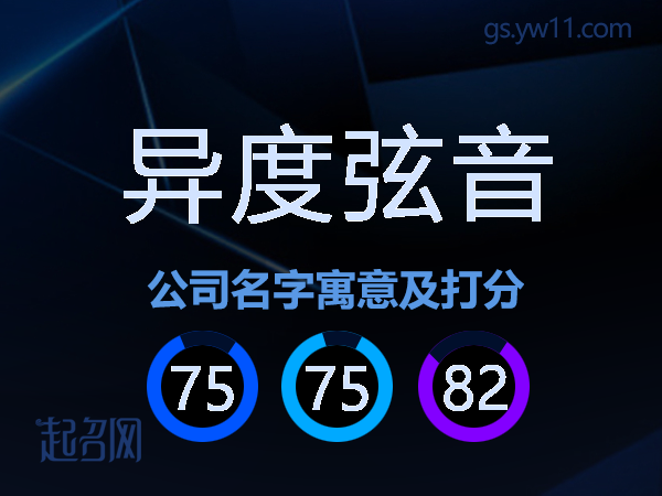 异度弦音公司名字寓意及打分