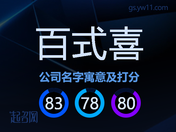 百式喜公司名字寓意及打分
