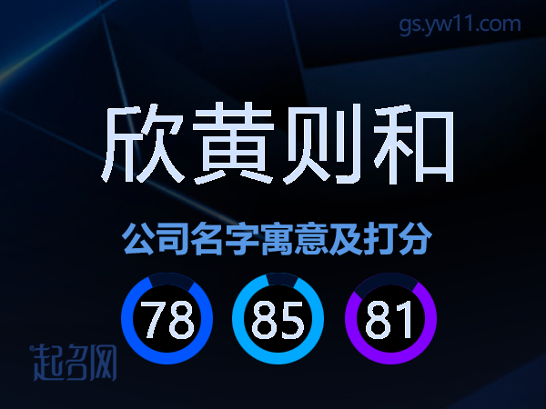 欣黄则和公司名字寓意及打分