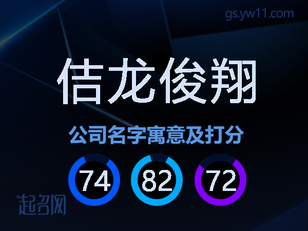 佶龙俊翔公司名字寓意及打分