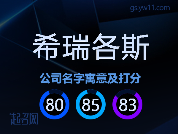 希瑞各斯公司名字寓意及打分