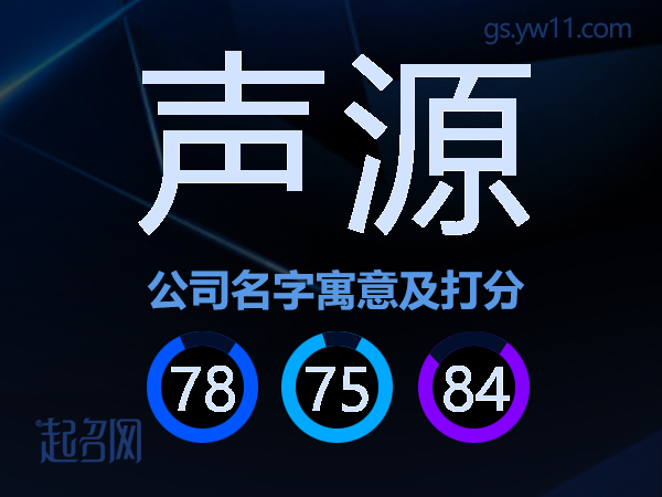 声源公司名字寓意及打分