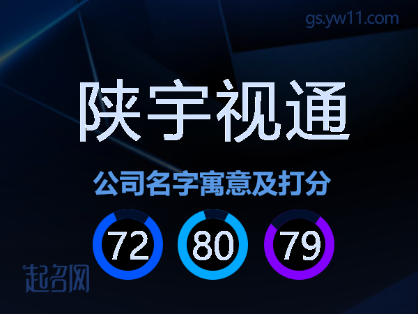 陕宇视通公司名字寓意及打分