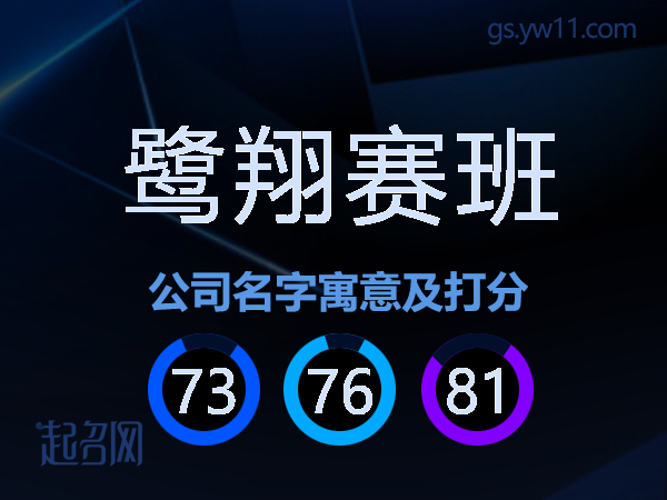 鹭翔赛班公司名字寓意及打分