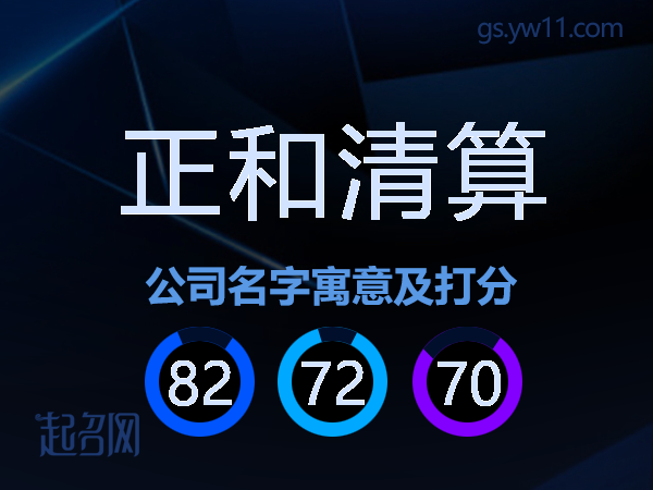 正和清算公司名字寓意及打分