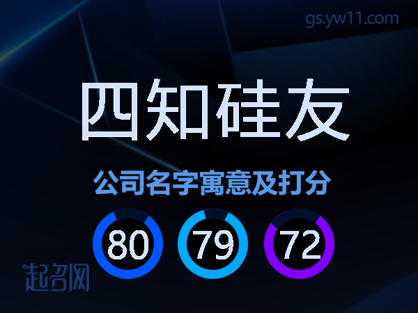 四知硅友公司名字寓意及打分