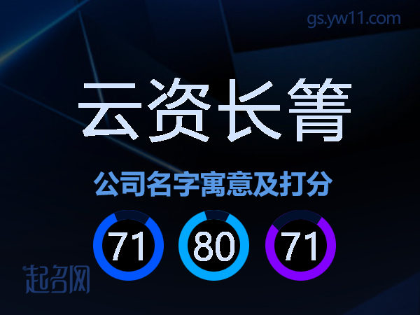 云资长箐公司名字寓意及打分