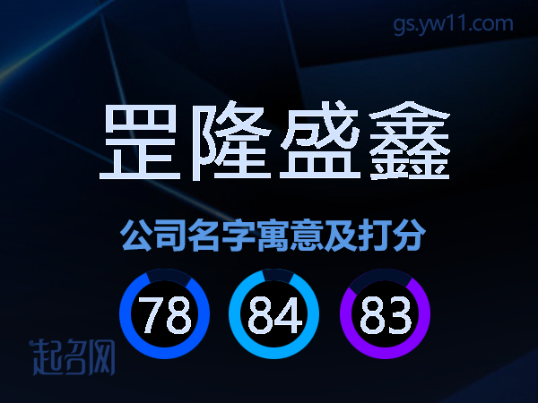 罡隆盛鑫公司名字寓意及打分