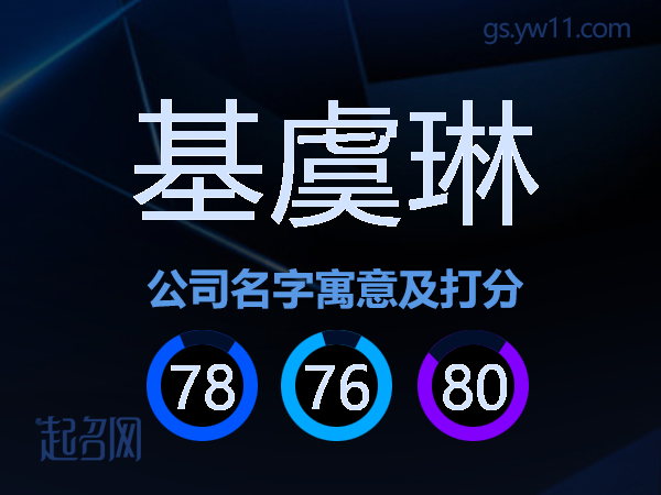 基虞琳公司名字寓意及打分