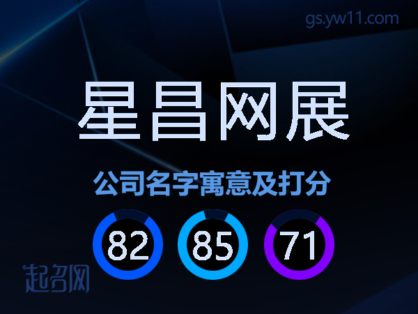 星昌网展公司名字寓意及打分
