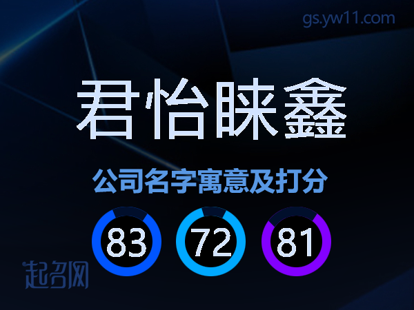 君怡睐鑫公司名字寓意及打分
