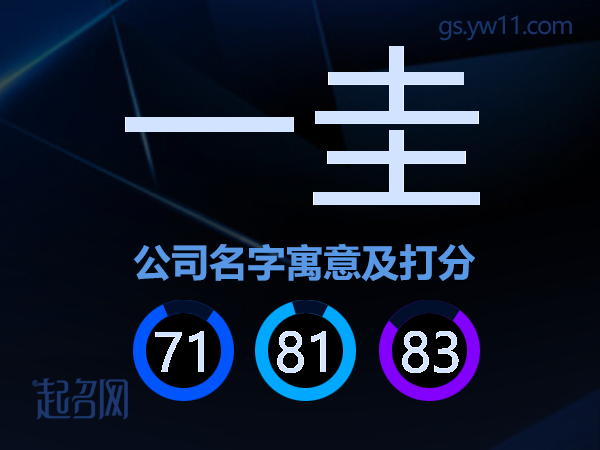 一圭公司名字寓意及打分
