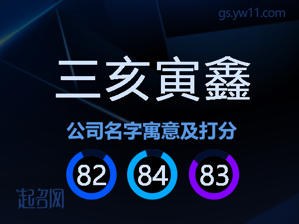 三亥寅鑫公司名字寓意及打分