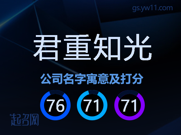 君重知光公司名字寓意及打分