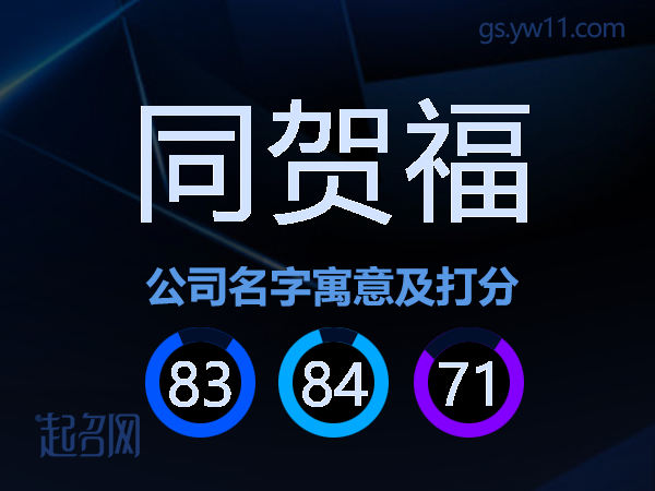 同贺福公司名字寓意及打分