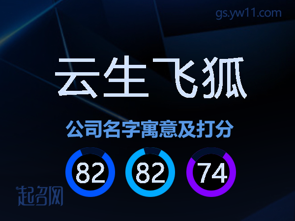 云生飞狐公司名字寓意及打分