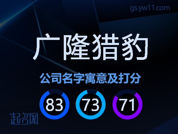 广隆猎豹公司名字寓意及打分