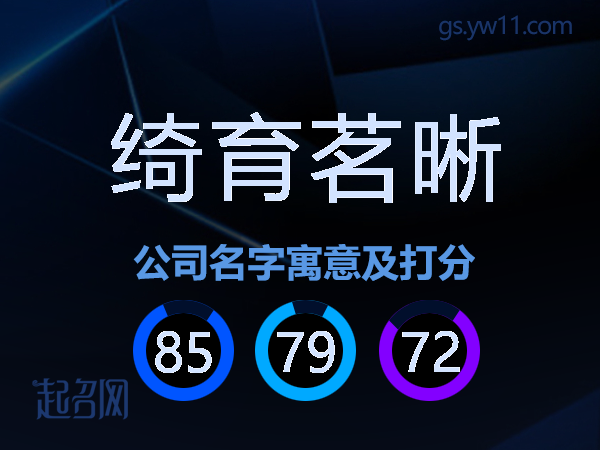 绮育茗晰公司名字寓意及打分