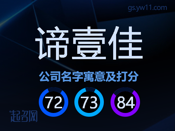 谛壹佳公司名字寓意及打分
