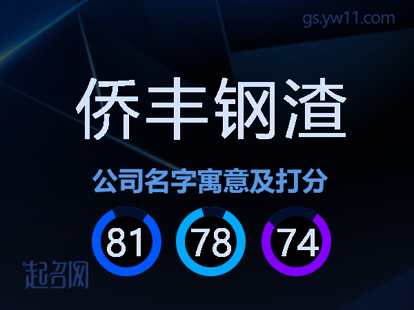 侨丰钢渣公司名字寓意及打分