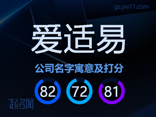 爱适易公司名字寓意及打分