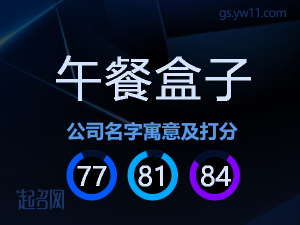 午餐盒子公司名字寓意及打分