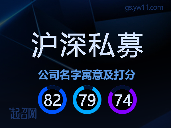 沪深私募公司名字寓意及打分