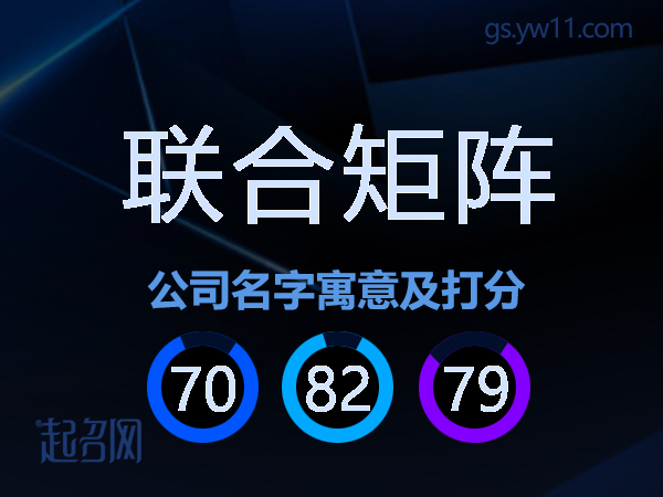 联合矩阵公司名字寓意及打分