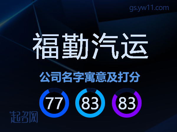 福勤汽运公司名字寓意及打分