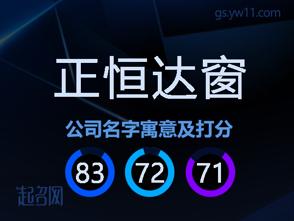正恒达窗公司名字寓意及打分